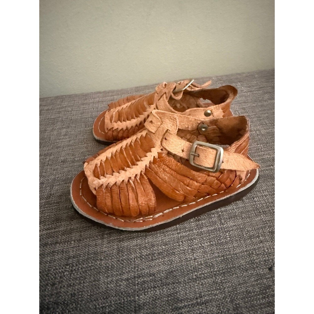 New Baby Mexican Leather Sandals Handmade Traditional Huaraches Size 7/8